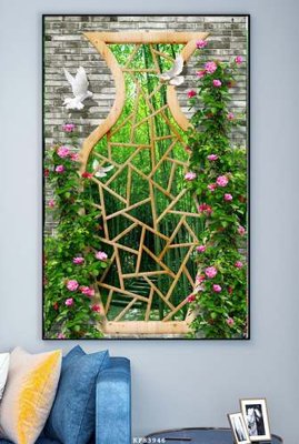 Tải file File tranh hiện đại pha lê gương KF83946 (gốc) chủ đề phong thủy