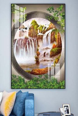 File gốc File tranh hiện đại pha lê gương KF83965 (in mica) trang trí