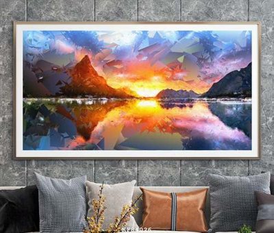 File in lụa File tranh hiện đại pha lê gương KF84026 (tân cổ điển) File tranh hiện đại pha lê gương KF84026