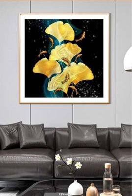 File in mica File tranh hiện đại pha lê gương KF84046 (bản gốc) làm vách ngăn