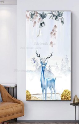 Hình ảnh file gốc in lụa File tranh hiện đại pha lê gương KF90020