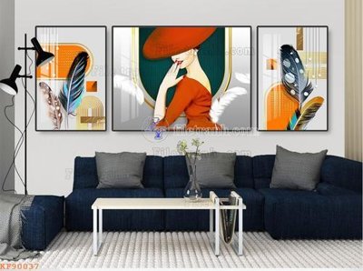 File tranh File tranh hiện đại pha lê gương KF90037 (gốc) chủ đề thiên nhiên