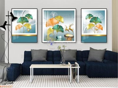 File gốc File tranh hiện đại pha lê gương KF90057 (in lụa) tranh thuận buồm