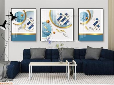 File in lụa File tranh hiện đại pha lê gương KF90074 (tân cổ điển) File tranh hiện đại pha lê gương KF90074