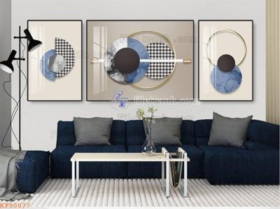 File in trần File tranh hiện đại pha lê gương KF90077 (bản gốc) mây trời