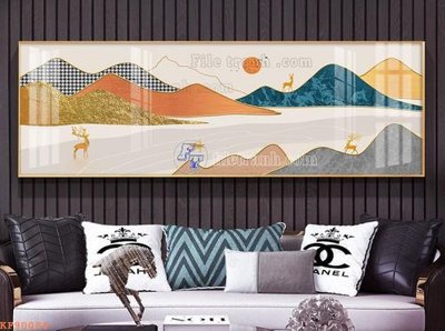 File gốc File tranh hiện đại pha lê gương KF90084 (in mica) làm quà tặng