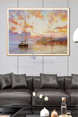 Tải file File tranh hiện đại pha lê gương KF90112 (gốc) chủ đề hoa sen