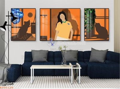 Tải file File tranh hiện đại pha lê gương KF90124 (gốc) chủ đề phong thủy