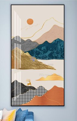 File in lụa File tranh hiện đại pha lê gương KF90183 (phong cảnh) File tranh hiện đại pha lê gương KF90183