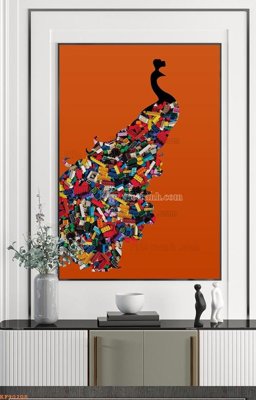 File tranh File tranh hiện đại pha lê gương KF90208 (bản gốc) in lụa dán tường