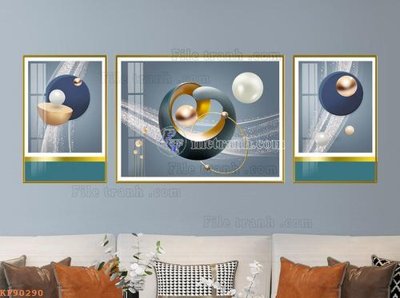 File in trần File tranh hiện đại pha lê gương KF90290 (bản gốc) phong cảnh