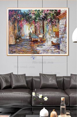 File gốc File tranh hiện đại pha lê gương KF90384 (in lụa) tranh phong thủy