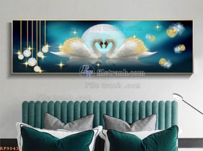 File gốc File tranh hiện đại pha lê gương KF90431 (in lụa) trang trí tường