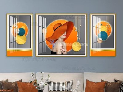 File gốc in ấn File tranh hiện đại pha lê gương KF90435 chuẩn màu CMYK