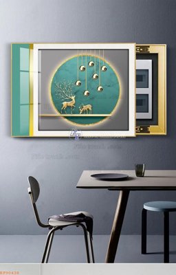 Tải file File tranh hiện đại pha lê gương KF90438 (gốc) chủ đề phong thủy