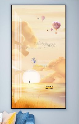 File gốc File tranh hiện đại pha lê gương KF90478 (in lụa) tranh mã đáo