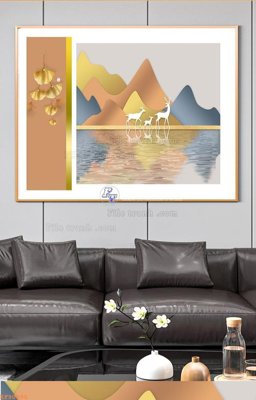 File tranh gốc in trần nhà File tranh hiện đại pha lê gương KF90595 3D