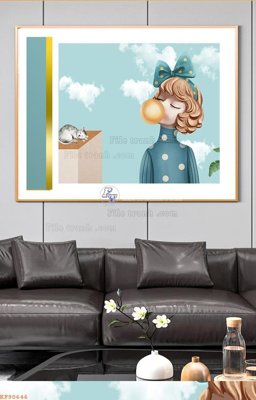 File in mica File tranh hiện đại pha lê gương KF90646 (bản gốc) siêu trong