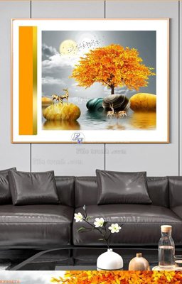 File in mica File tranh hiện đại pha lê gương KF90676 (bản gốc) siêu trong