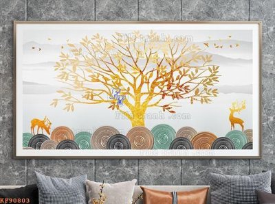 File ảnh File tranh hiện đại pha lê gương KF90803 (gốc) cho trang trí nhà hàng