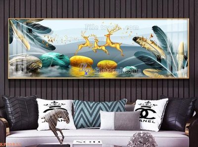 File PSD File tranh hiện đại pha lê gương KF90831 (bản gốc) đã tách nền