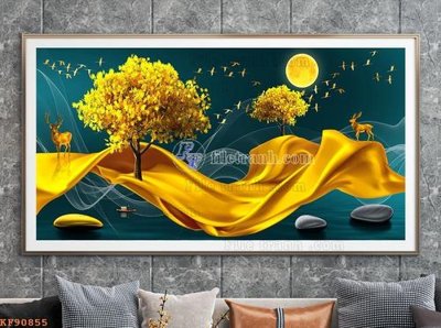 File tranh trang trí File tranh hiện đại pha lê gương KF90855 (file gốc)