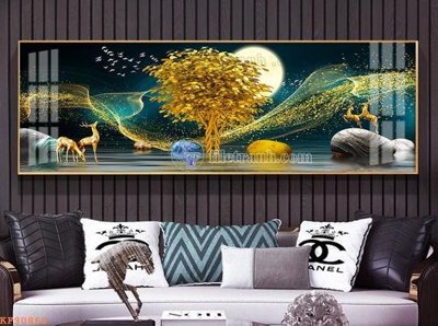 File gốc File tranh hiện đại pha lê gương KF90860 (in mica) trang trí