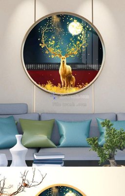 File gốc File tranh hiện đại pha lê gương KF90901 (in lụa) tranh thuận buồm