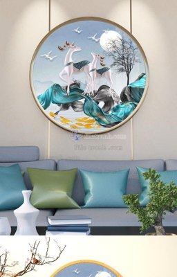 File tranh File tranh hiện đại pha lê gương KF90903 (gốc) in trên kính