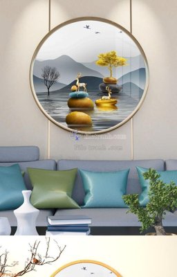 File gốc File tranh hiện đại pha lê gương KF90920 (phong cách) tối giản