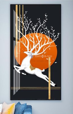 Hình ảnh file gốc File tranh hiện đại pha lê gương KF91003 cho in UV