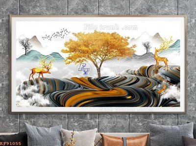 File gốc File tranh hiện đại pha lê gương KF91055 (trang trí) phòng trẻ em