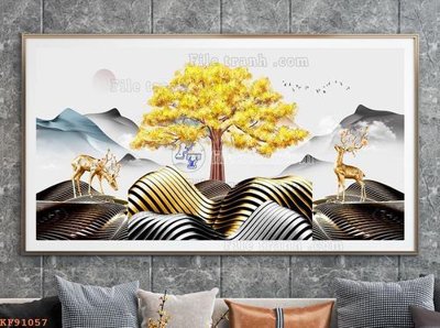 File gốc File tranh hiện đại pha lê gương KF91057 (ảnh chi tiết) để in ấn