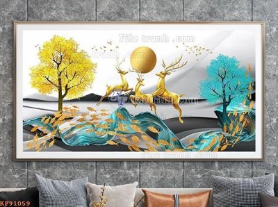 File gốc File tranh hiện đại pha lê gương KF91059 (cho in ấn) từ kho Filetranh