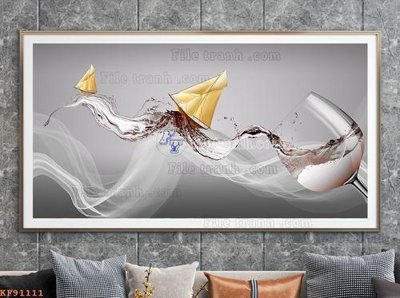 File in ấn chuyên nghiệp File tranh hiện đại pha lê gương KF91111 (file gốc)