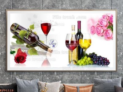 File tranh ảnh gốc File tranh hiện đại pha lê gương KF91119 dùng cho in khổ lớn