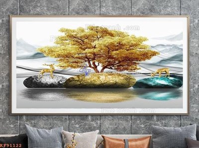 File tranh ảnh gốc File tranh hiện đại pha lê gương KF91122 dùng cho in khổ lớn
