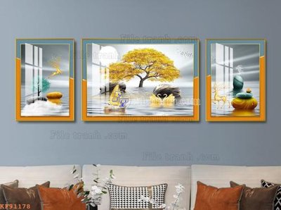 File tranh gốc File tranh hiện đại pha lê gương KF91178 (bản quyền) độc đáo