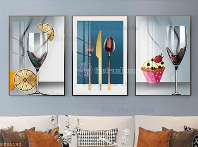 File in trần File tranh hiện đại pha lê gương KF91192 (bản gốc) bầu trời