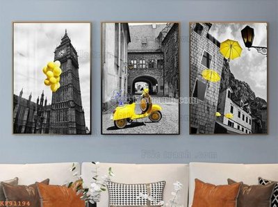 File tranh File tranh hiện đại pha lê gương KF91194 (gốc) in vải canvas