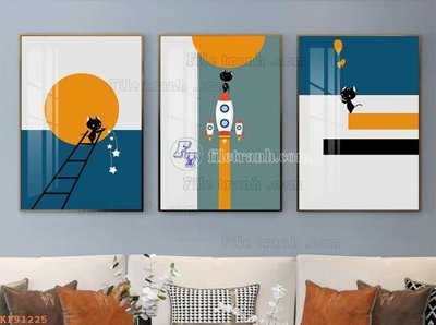 File PSD File tranh hiện đại pha lê gương KF91225 (gốc) tách lớp chi tiết