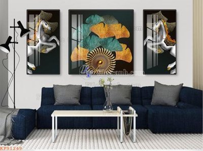 File in trần File tranh hiện đại pha lê gương KF91249 (bản gốc) đại dương