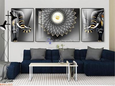 File ảnh File tranh hiện đại pha lê gương KF91263 (gốc) in decal dán tường