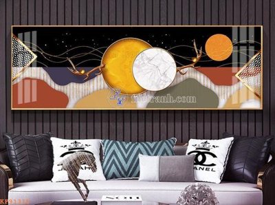 File tranh File tranh hiện đại pha lê gương KF91315 (gốc) in vải canvas
