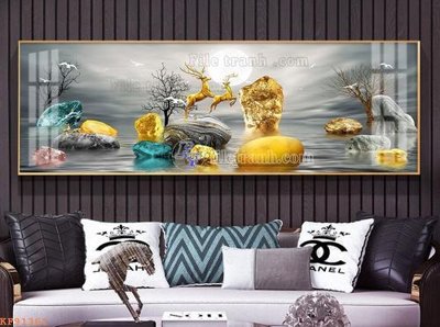 File in lụa File tranh hiện đại pha lê gương KF91361 (hoa văn) File tranh hiện đại pha lê gương KF91361