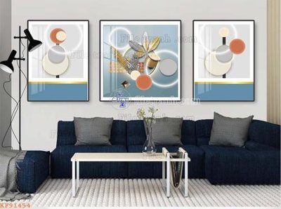 File gốc File tranh hiện đại pha lê gương KF91454 (in lụa) tranh mã đáo