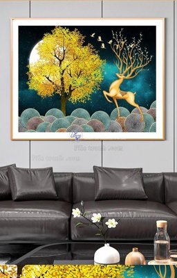 File tranh gốc File tranh hiện đại pha lê gương KF91516 (bản đẹp) độc quyền