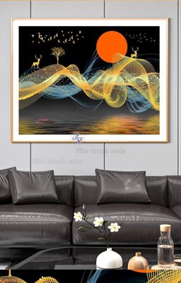 File gốc File tranh hiện đại pha lê gương KF91517 (in mica) cắt laser