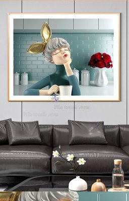 File ảnh File tranh hiện đại pha lê gương KF91553 (gốc) cho trang trí nhà hàng