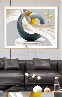 File gốc File tranh hiện đại pha lê gương KF91575 (in lụa) tranh mã đáo